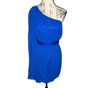 Cache Royal Blue One-Shoulder Cocktail Dress
